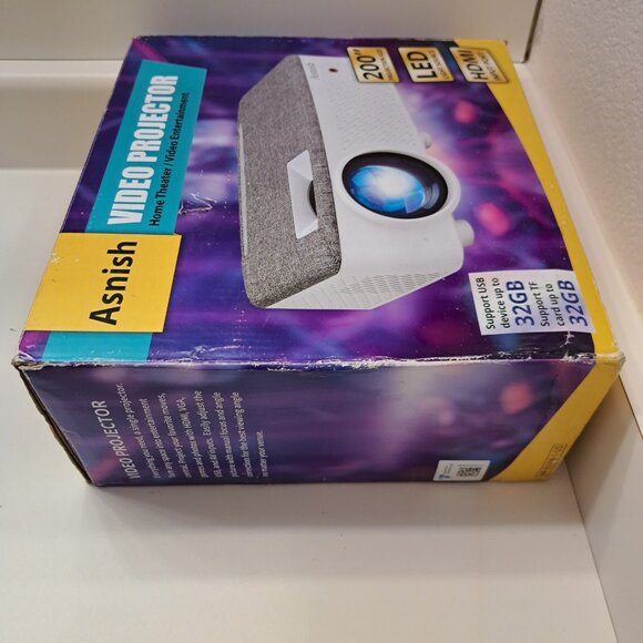 Asnish Outdoor Movie Projector Native 1080p, 9500 Lumens, Bluetooth - Picture 4 of 9